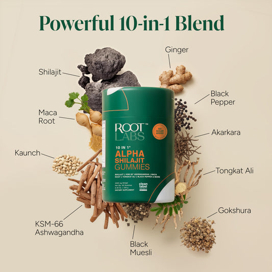 ROOT LABS 10-in-1 Alpha Shilajit Gummies